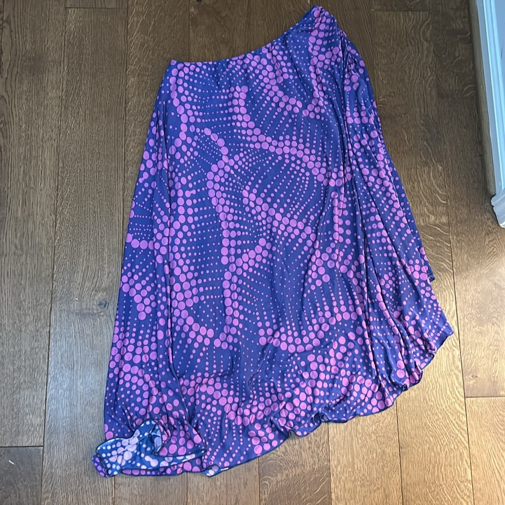 Purple and Pink One-Shoulder Dress funky abstract dot print size small - Picture 13 of 14